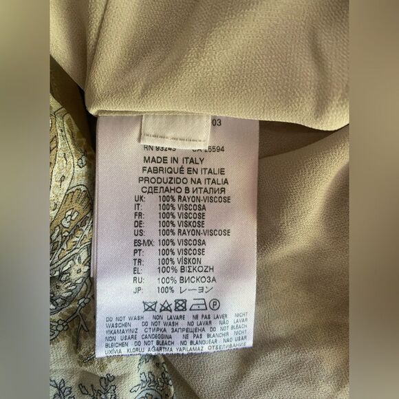 Diesel Black Gold Min Dress Gray Relaxed Paisley Peasant Bohemian Made Italy 38 - Picture 9 of 10